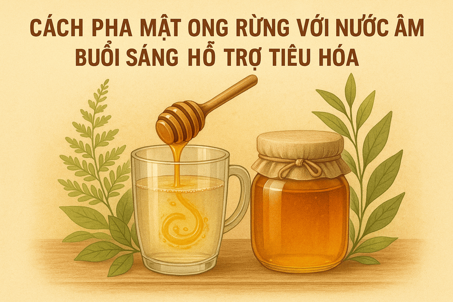 uống mật ong rừng buổi sáng hỗ trợ tiêu hóa