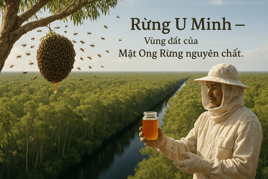 Hệ sinh thái rừng tràm U Minh bạt ngàn, là nơi sản sinh ra những giọt Mật ong rừng U Minh nguyên chất và quý giá.