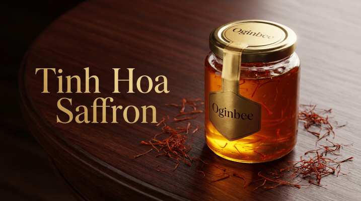 Lọ mật ong rừng ngâm Saffron cao cấp chuẩn Luxury Wellness