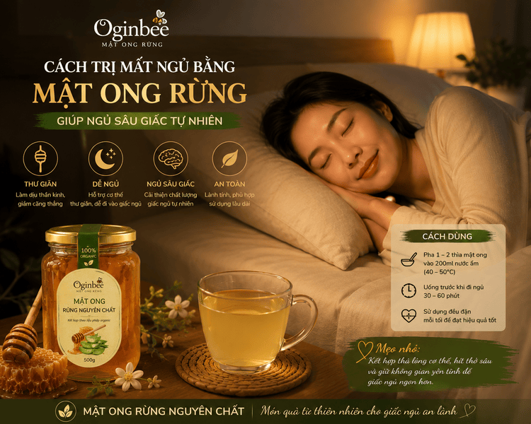 Cách trị mất ngủ bằng mật ong rừng giúp ngủ sâu giấc tự nhiên.