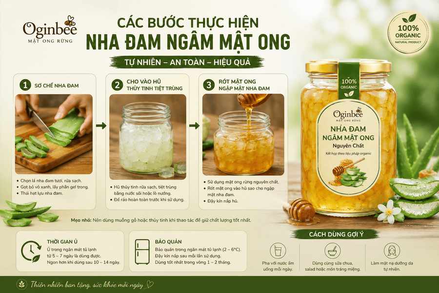 Cách làm nha đam ngâm mật ong chuẩn khoa học